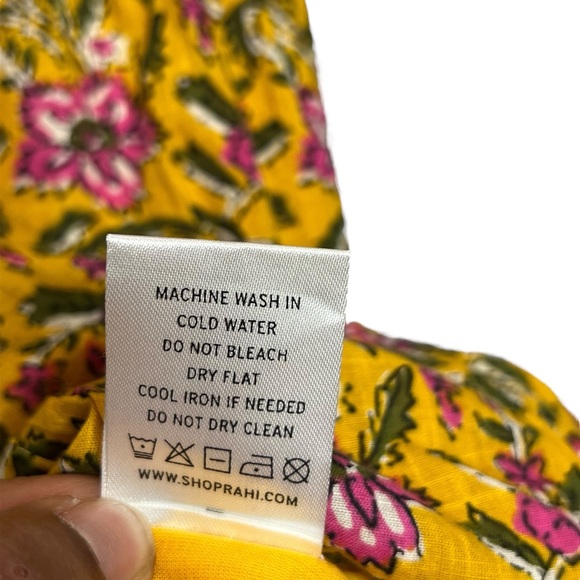 Rahi Del Sole Chiara Mini Dress in Yellow Floral Size Small - Picture 13 of 15